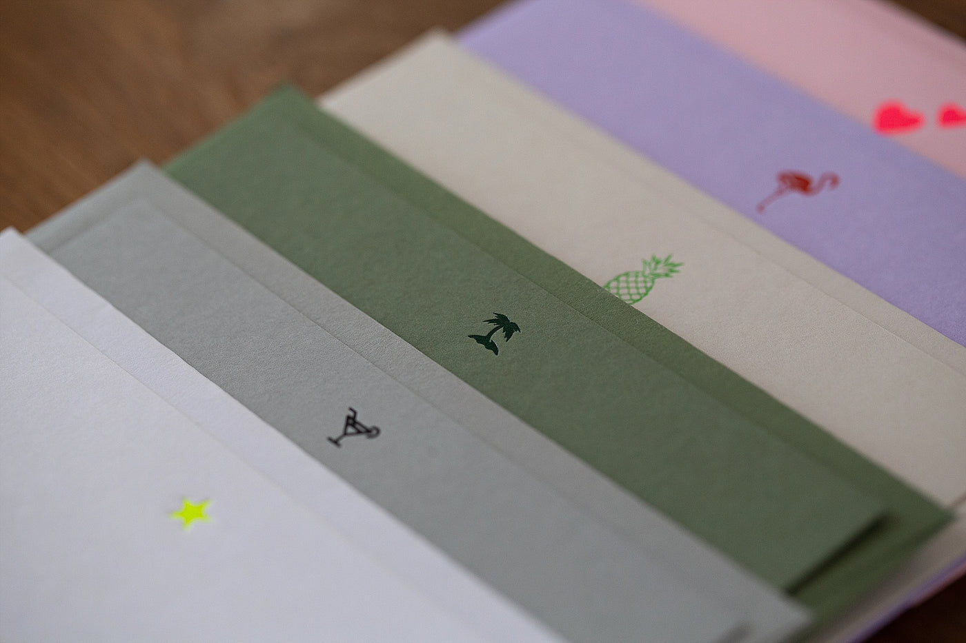 Merci hand-stamped cards